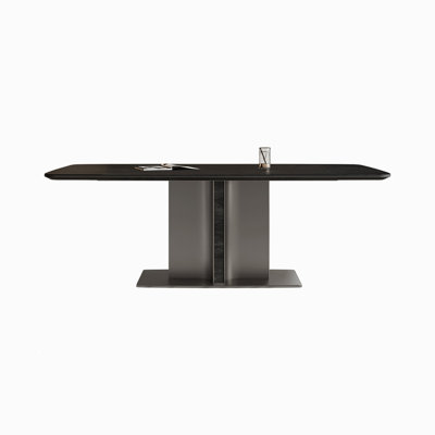 55.12"Italian minimalist rectangular stone slab dining table