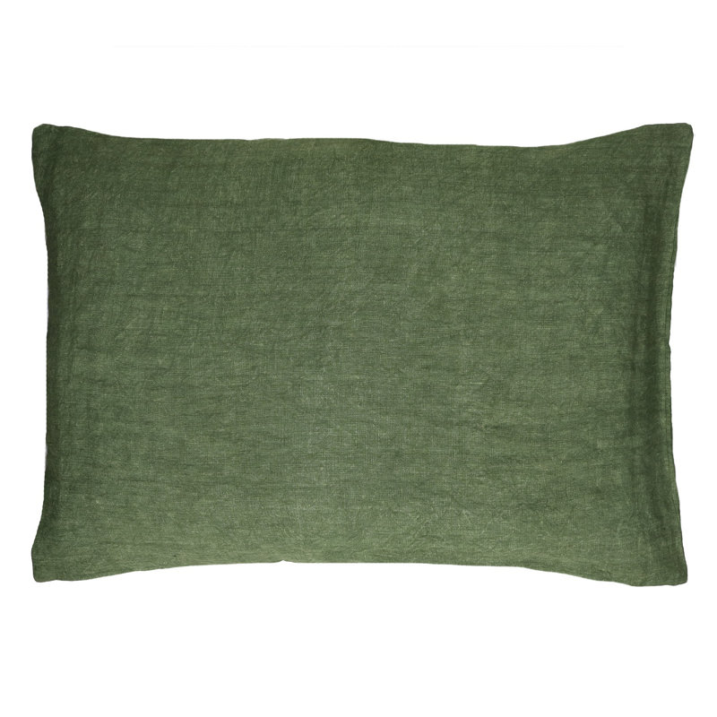 Coussin en lin Alpha Basics, Vert