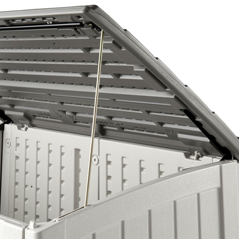 Suncast Outdoor Resin Horizontal Storage Shed, Beige/Gray