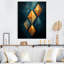 «Golden Diamond Rising On» rétro sur fond bleu marine sur toile-1814783612-1639491372