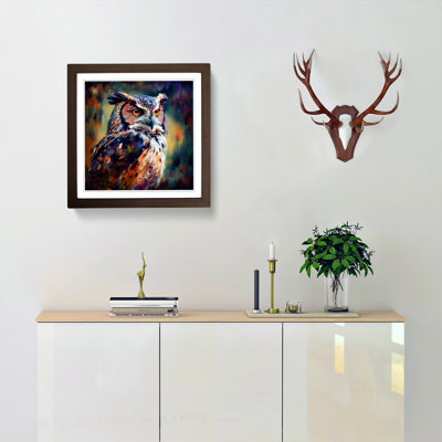 Owl Neo-Impressionism - Framed Print