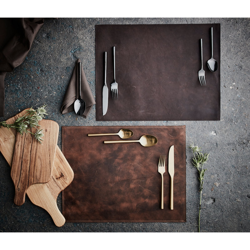 Scheffler No Pattern Rectangle Placemat, Dark Brown