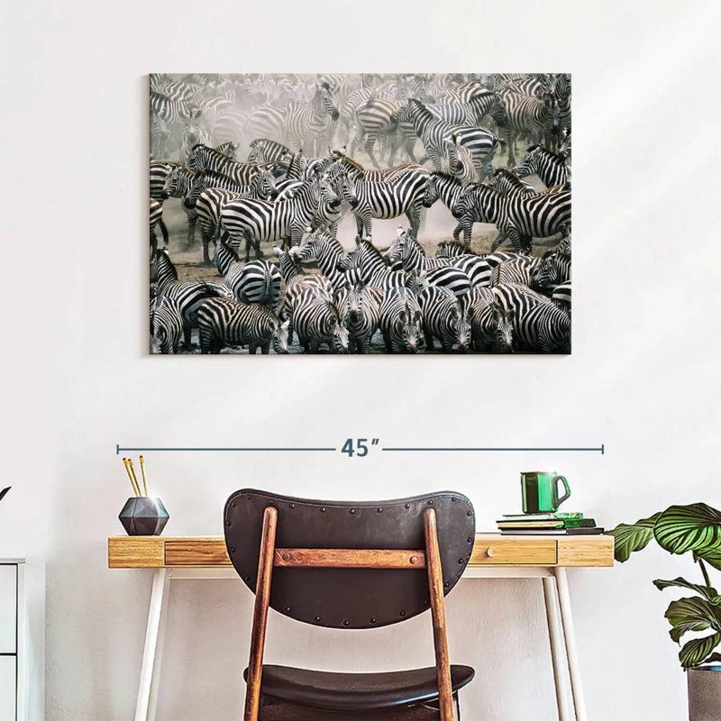 Brampt Zebra Herd, 26" H x 39" W