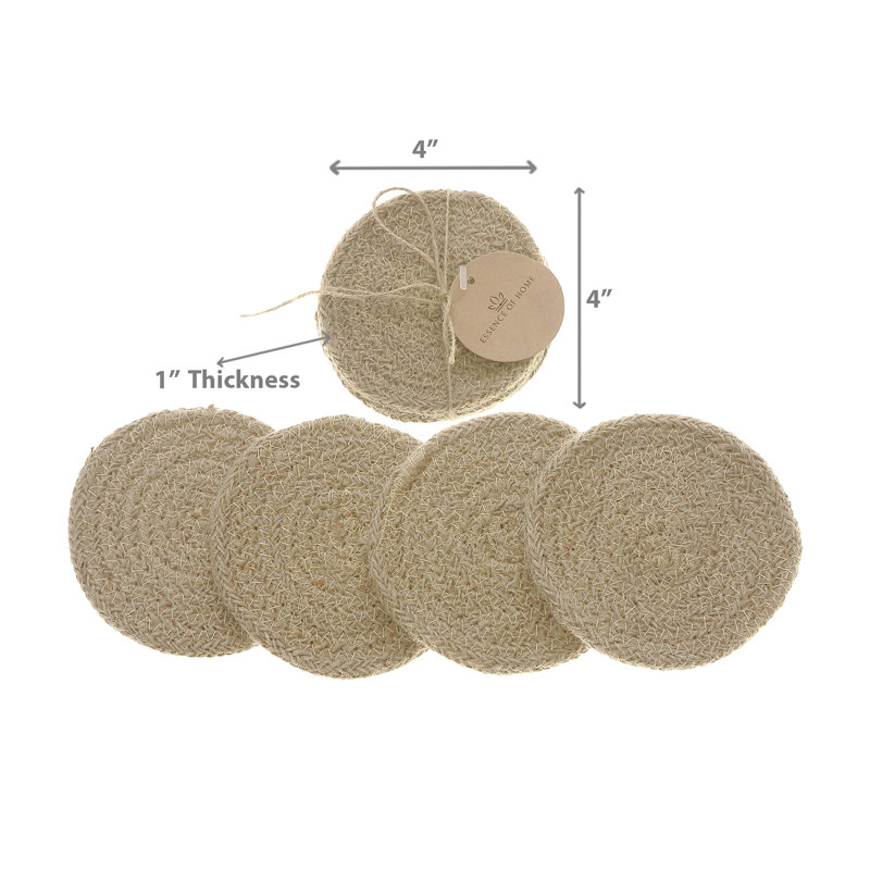Ensemble de sous-verres ronds en bambou 4 pièces Ih Casadecor