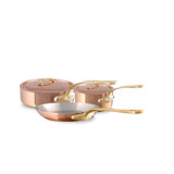 Mauviel M'heritage 200 B 5-Piece Copper Cookware Set With Brass Handles