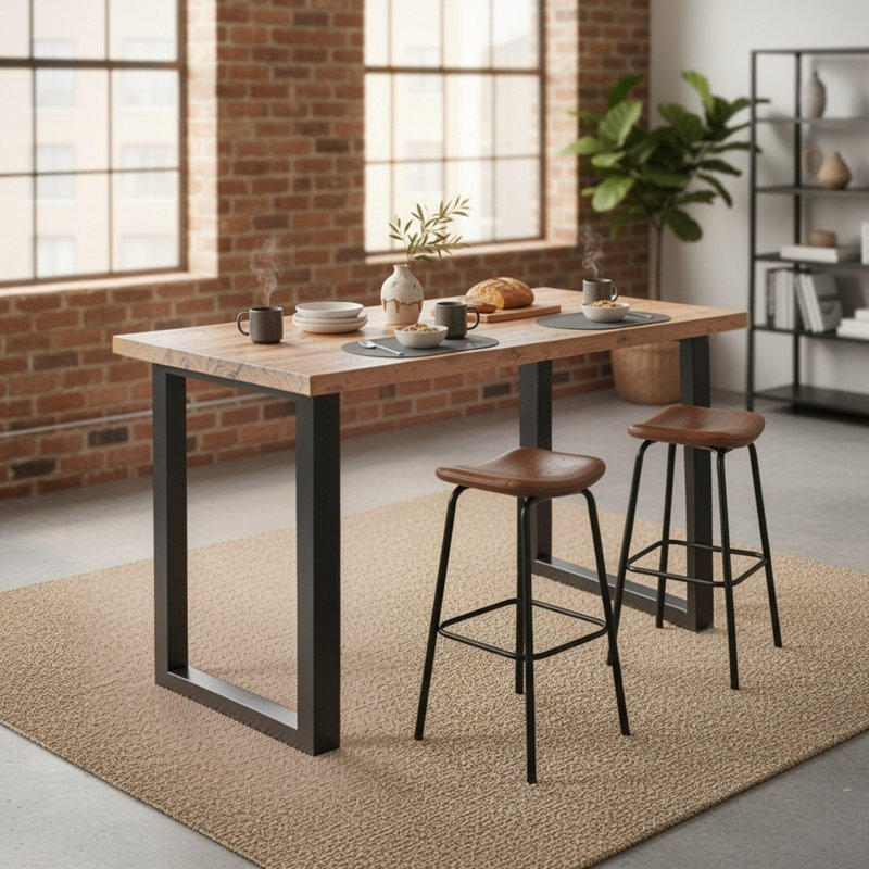 Table de salle à manger à hauteur de bar Weathered Luxe Timber Revival, 41.5" H x 48" W x 30" D