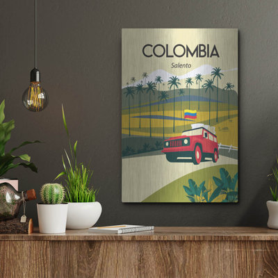  'Colombia' by Arctic Frame Studio, Metal Wall Art, 12" x 16"