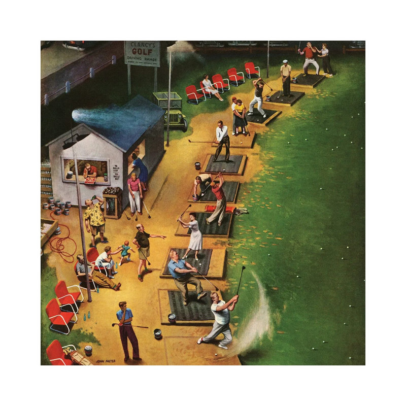 Golf Driving Range by John Falter - Wrapped Canvas Gallery-Wrapped Canvas Giclée, 45.72 cm H x 45.72 cm W