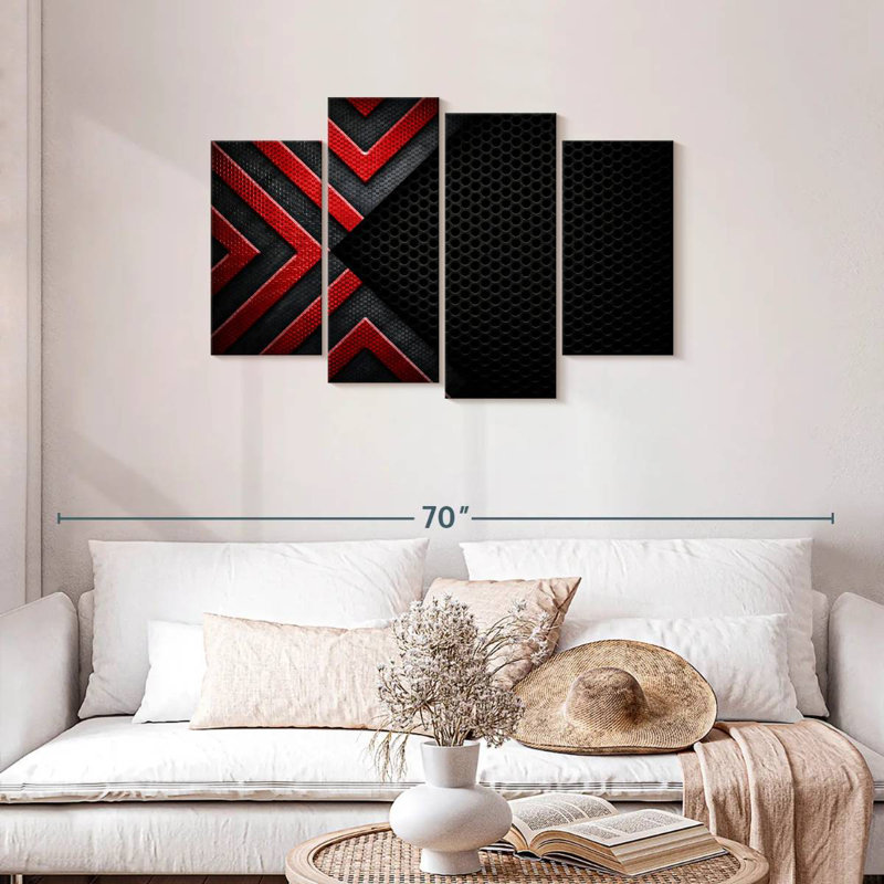 Avery Red Black Abstract, 27" H x 43" W