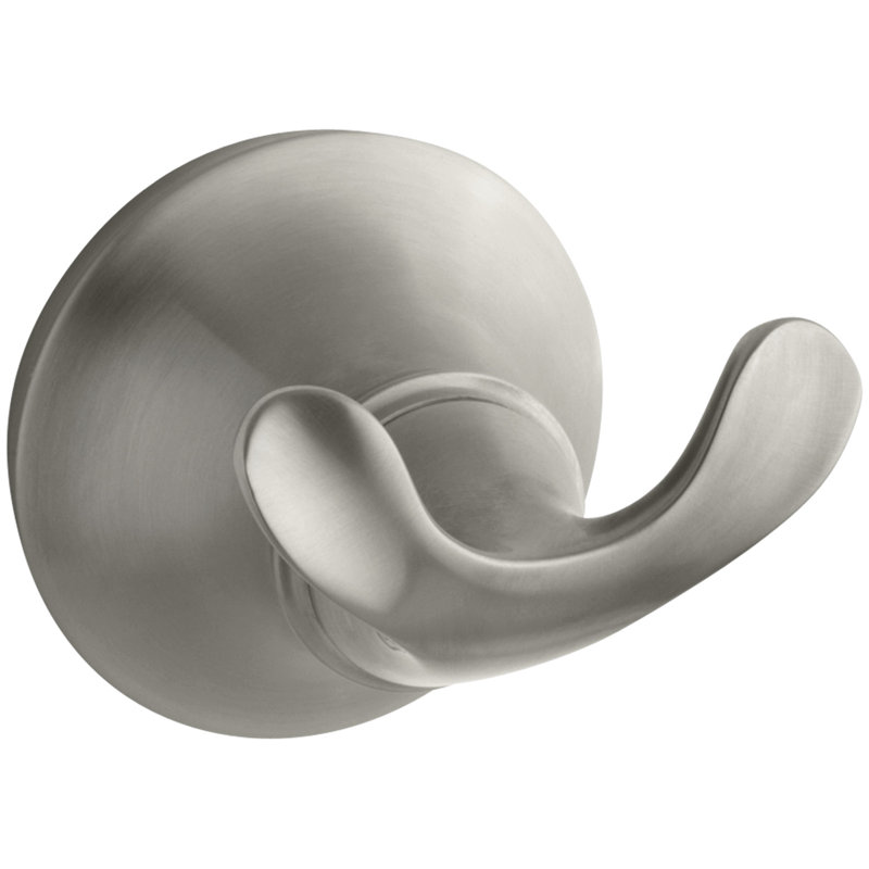 Forté Wall Mounted Double Robe Hook, Vibrant Brushed Nickel