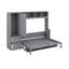 Grand lit escamotable, mur avec placard et tiroirs-296600401