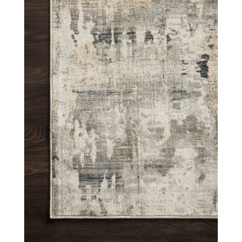 Aiken Abstract Ivory Area Rug, Rectangle 2'7" x 4'
