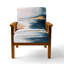 Chaise rembourrée Coastal - Fauteuil Coastal Sands bleu et blanc-1739050449