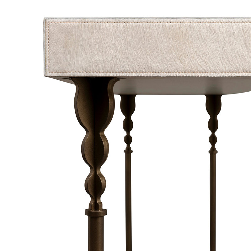 Nguni Console Table, 31.5" H x 60" W x 18" W, Aged Brass
