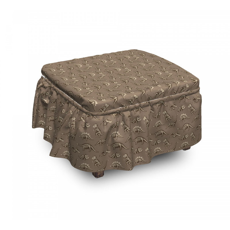 Housse pour repose-pieds doodles de dinosaures fossiles