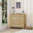 Cabinets 31.50” 3-Drawer Rattan Storage Cabinet Walnut Brown | Modern | MDF