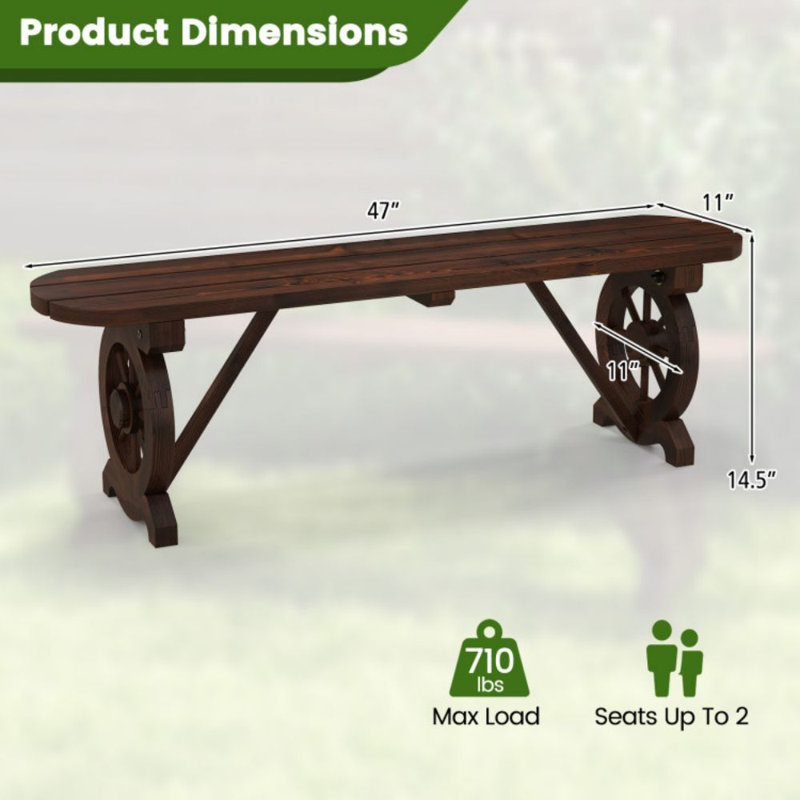 Banc d'extérieur en bois Dequaveon