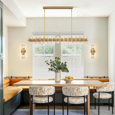 60 - Light 54" Modern Dimmable Modern Linear Chandelier For Dining Room