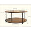 Table basse ronde avec rangement double, mobilier de salon moderne