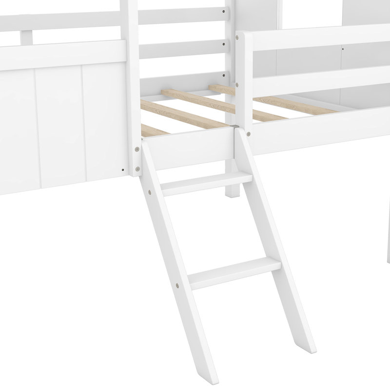 Lit simple avec fenêtres latérales - «Restful And Happy Sleep Play Wood House Two For A»