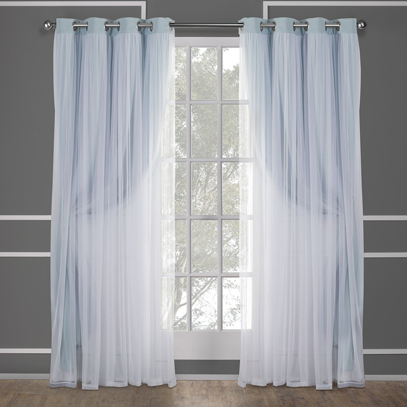 Nunley Room Darkening Curtain Pair, Aqua, 52" W x 120" L