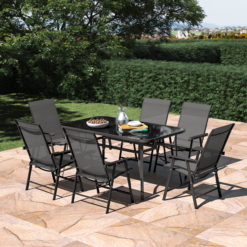 Dauch 6 - Person Patio Dining Set with Rectangular Table