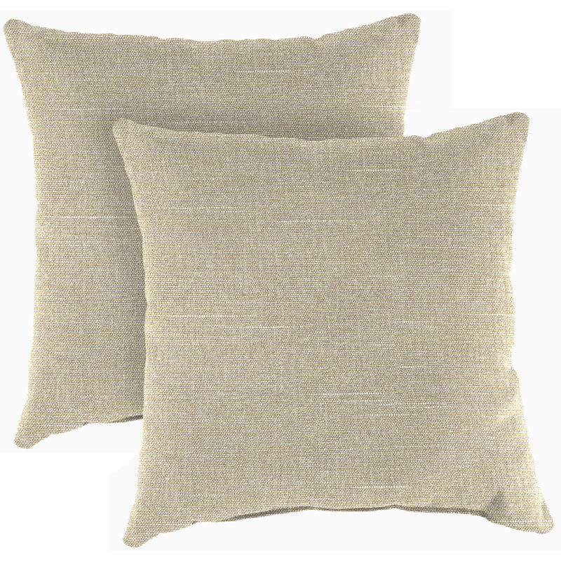 16" x 16" Outdoor Throw Pillow (Set of 2), Beige