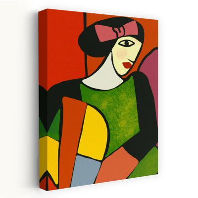 Colorful Modern Woman Abstract Bold Colorful Portrait Wall Art Print