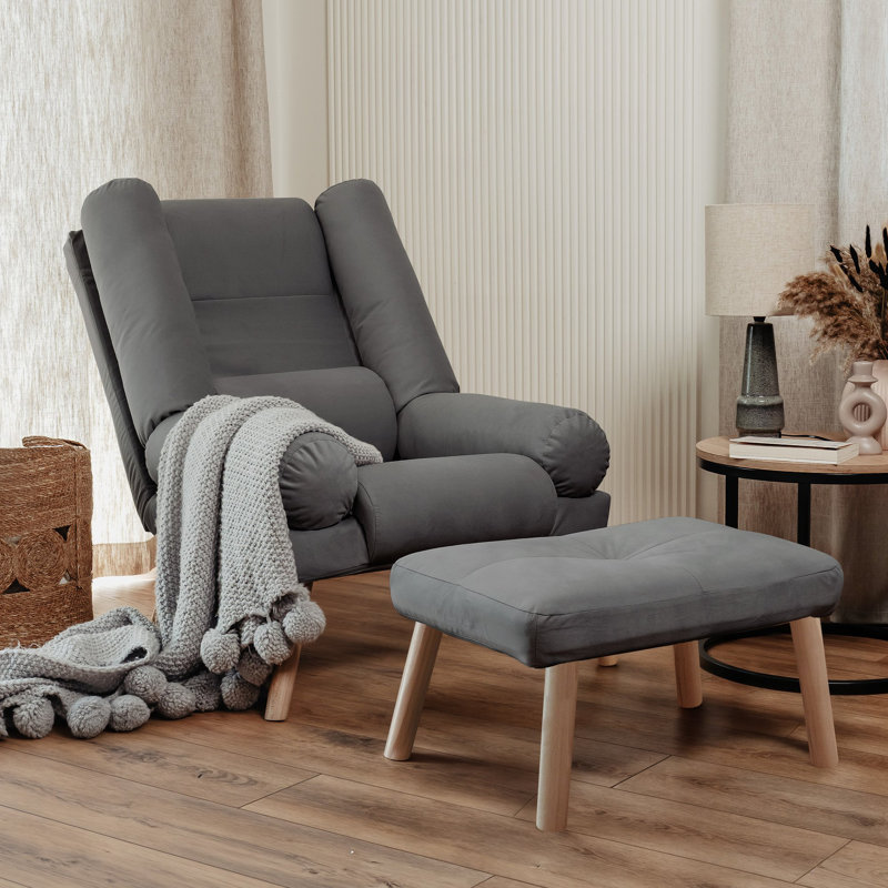 Upholstered Armchair, Grey