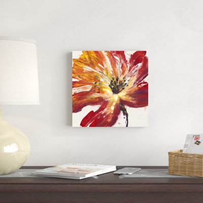 "Fleur rouge II" par Timothy O 'Toole - peinture sur toile tendue