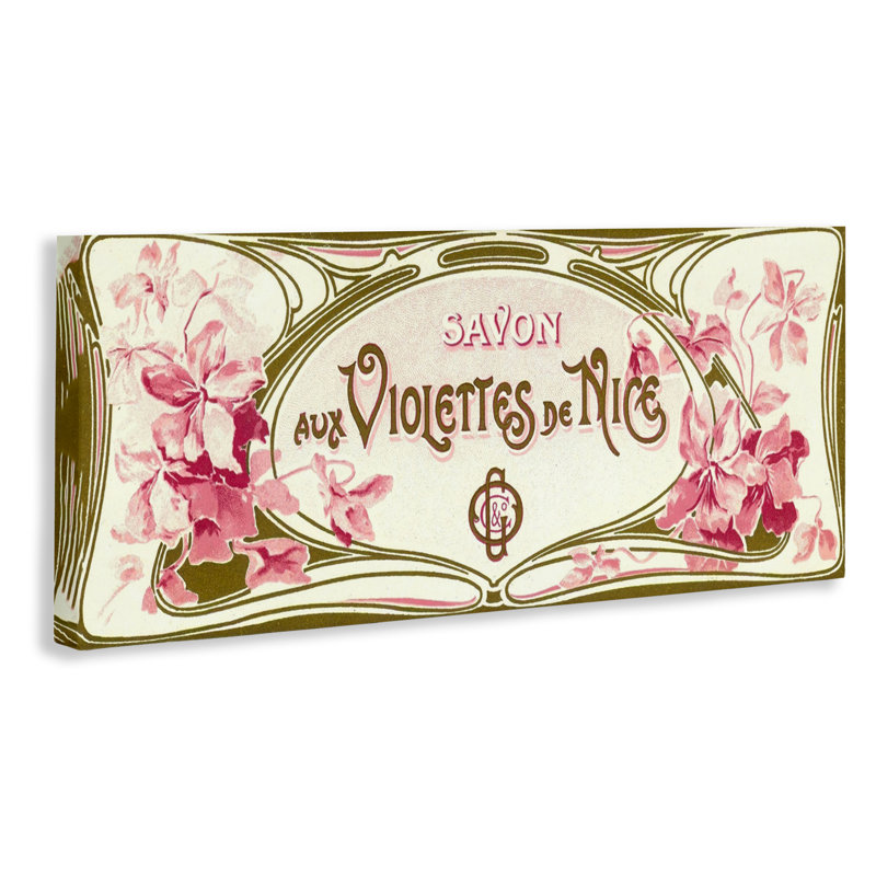 Toile vintage Paris Violettes, design par Sophie 6, H 10 po x l 24 po
