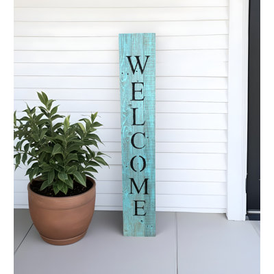 5' Rustic Wood Porch Welcome Sign