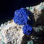 Azurite et cerussite avec miniature malachite - Mine Bou Beker, Maroc