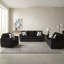 Collection salon, canapé, causeuse et pouf, noir profond-242003106