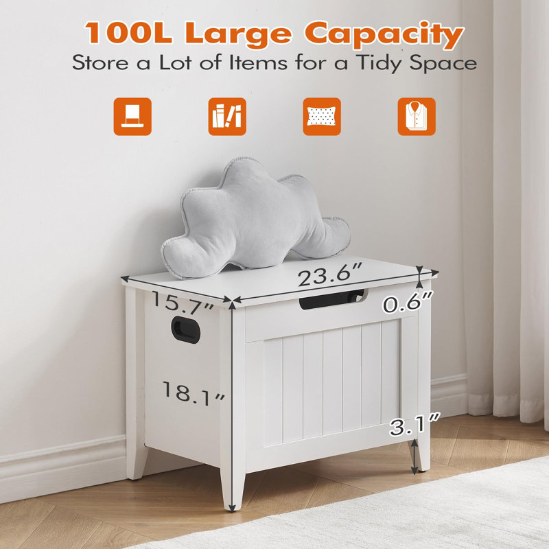Hirota Upholstered Storage Bench, 21.20" H x 23.60" W x 15.70" D