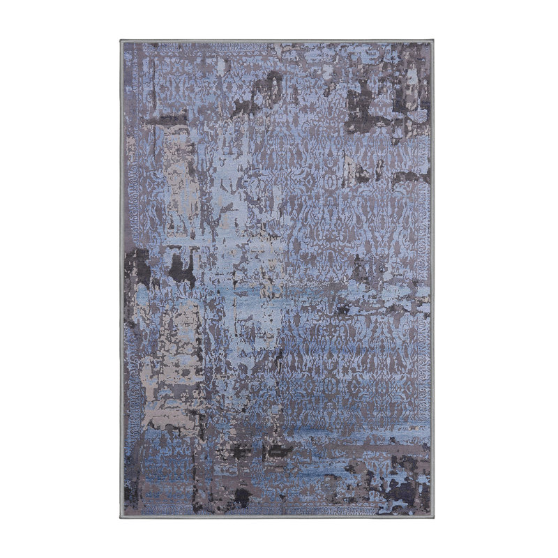 Tapis bleu / gris Burkittsville, Rectangle 2 pi x 3 pi