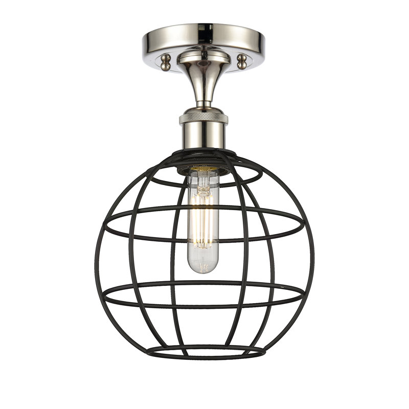 Ariyauna Semi Flush Mount, 12" H x 8" W x 8" D, Polished Nickel