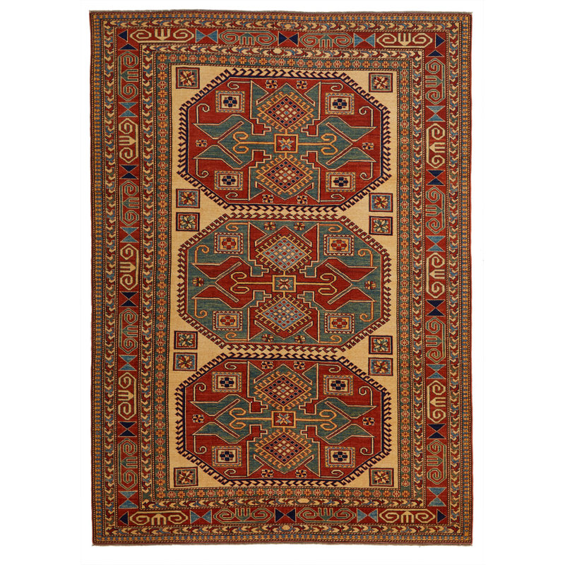 Tapis tribal turc multicolore 7 x 7