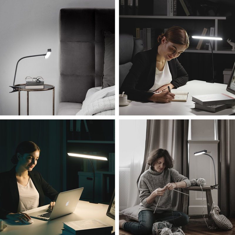 Led Desk Lamp With Clamp, Flexible Gooseneck Table Lam