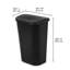 Poubelle de cuisine noire à couvercle relevable 11,3 gallons Sterilite (paquet de 18)