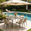 Funke Stone Top Metal Base Dining Table-1888359447