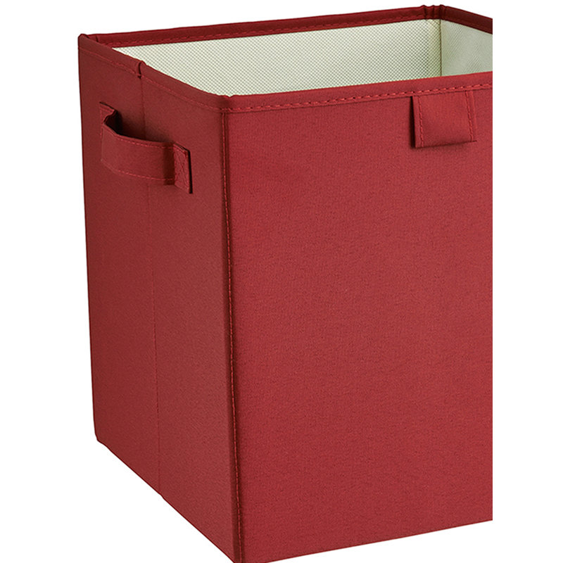 Bac de rangement en tissu Premium Cubes, Rouge / rouge
