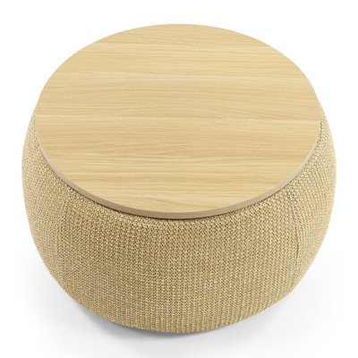 Natural Round Storage - 2 In 1, End Table & Seat Merge, Handmade With Plastic Upholstery, 25.5"X25.5"X14.5", 23Lbs, 250Lbs Capacity, Fully Assembled 1 Round, Color, Can Be Used As , 25.5X25.5X14.5