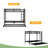 Metal Bunk Bed With Trundle, Black-1595695051