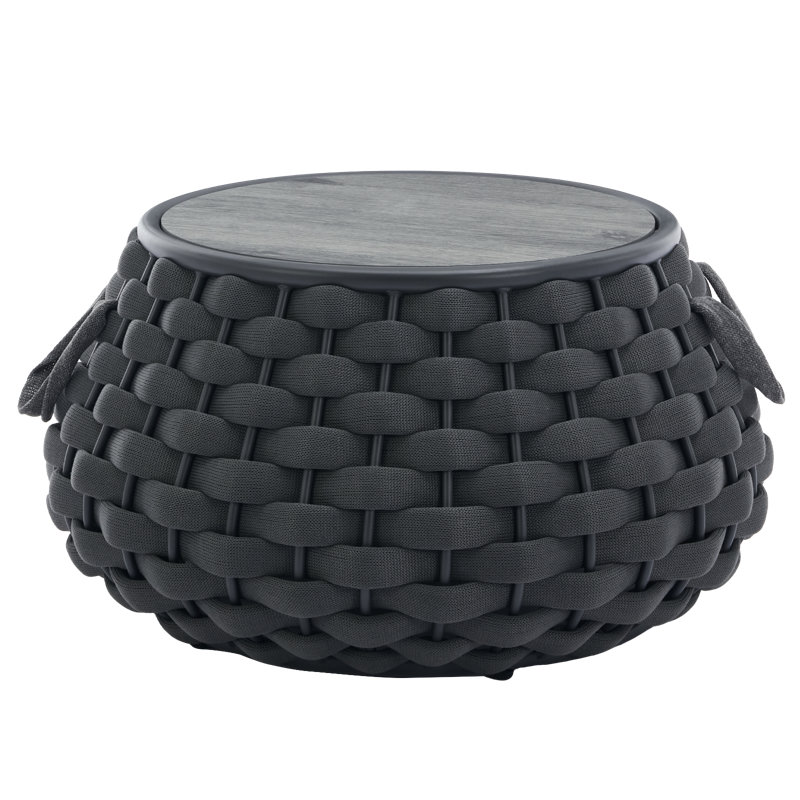 Patio Upholstered Coffee Table, Black