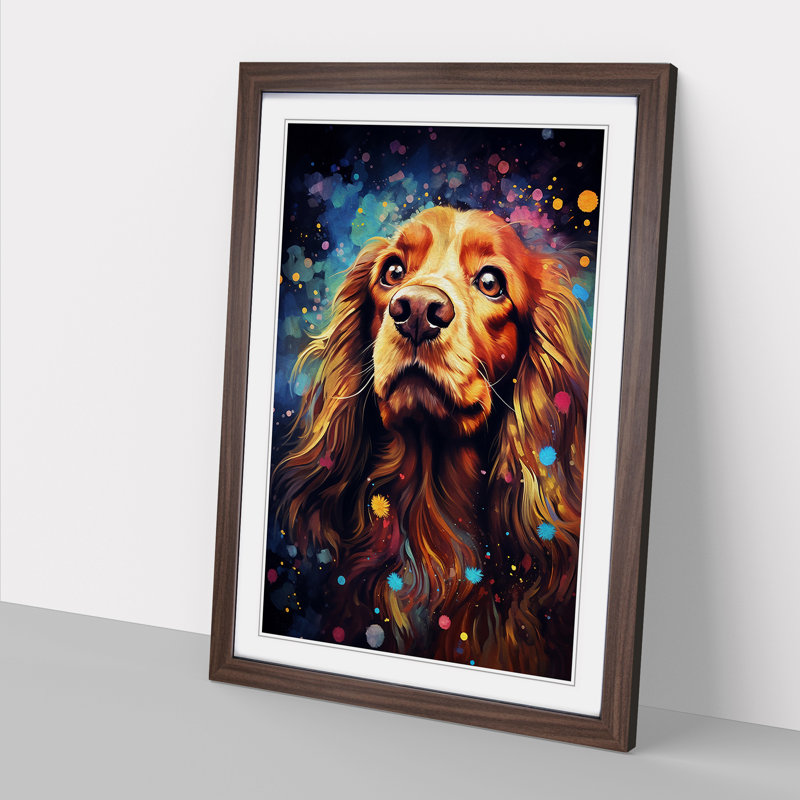 Single Picture Frame Print on Wood, 46cm H x 34cm W, Walnut Framed