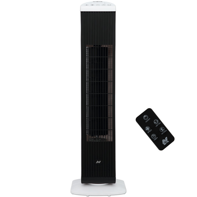 NETTA 30 Inch Tower Fan with Remote Control, 3 Speed Settings, 7-Hour Timer & 65° Oscillation, White