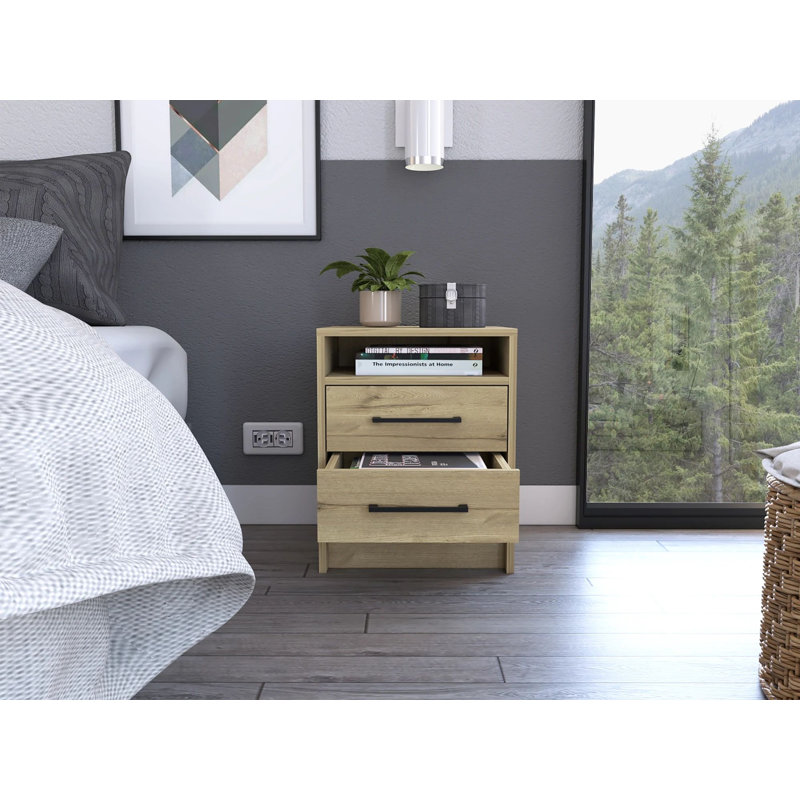 16'' W Nightstand, Light Oak