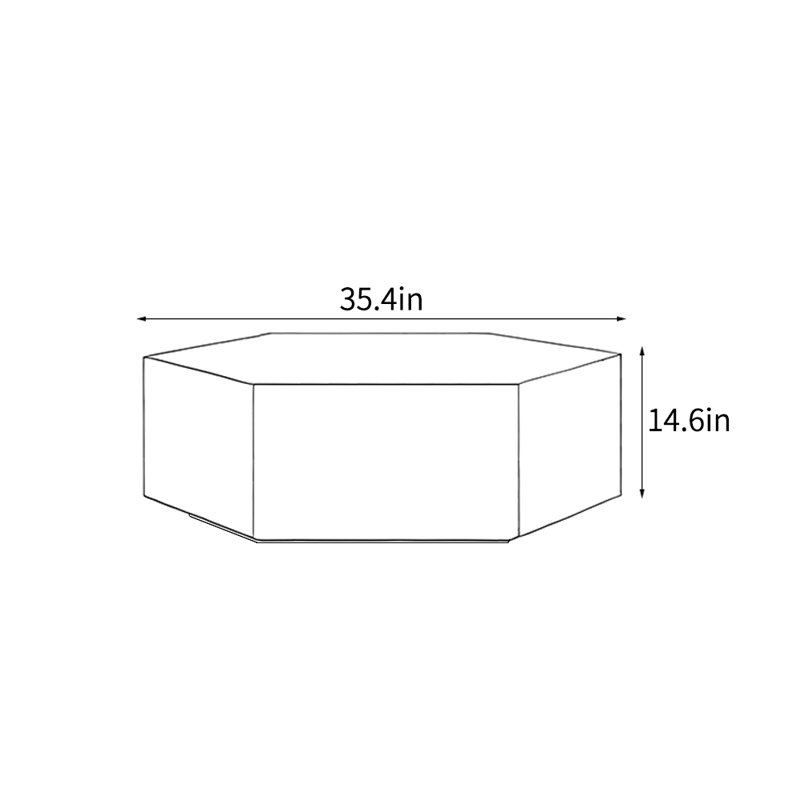 Simple living room hexagonal coffee table
