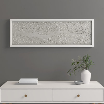 Laurel Branches Laser Cut Tree Framed Panel Wall Décor